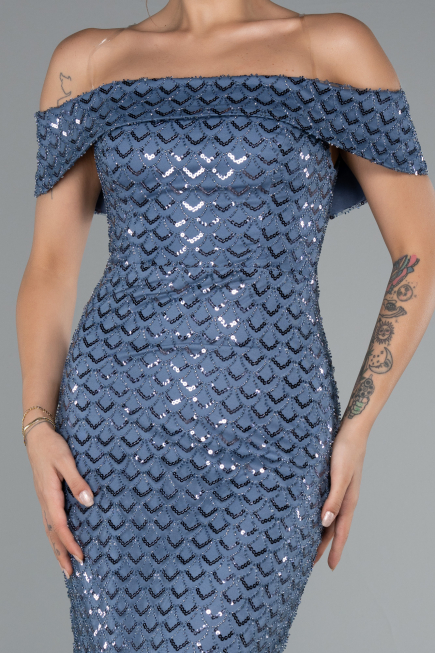 Robe de Soirée Longue Indigo ABU5186