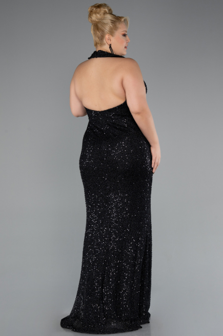 Robe de Soirée Longue Squameuse Noir ABU5209