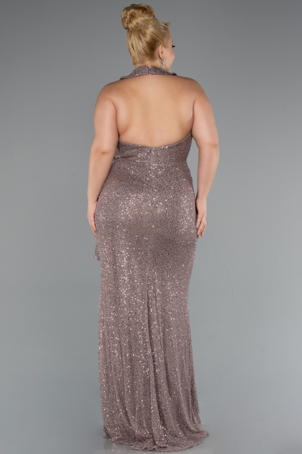 Robe de Soirée Longue Squameuse Vison ABU5209