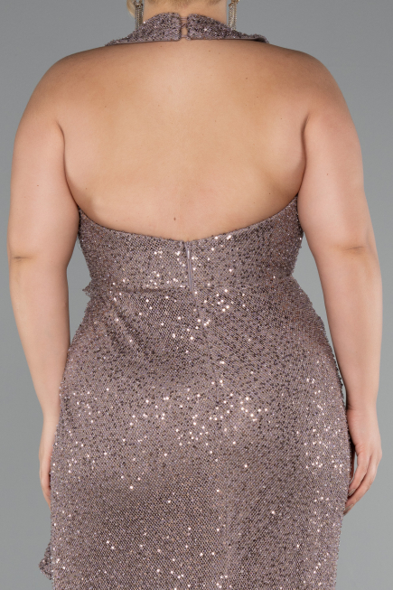 Robe de Soirée Longue Squameuse Vison ABU5209