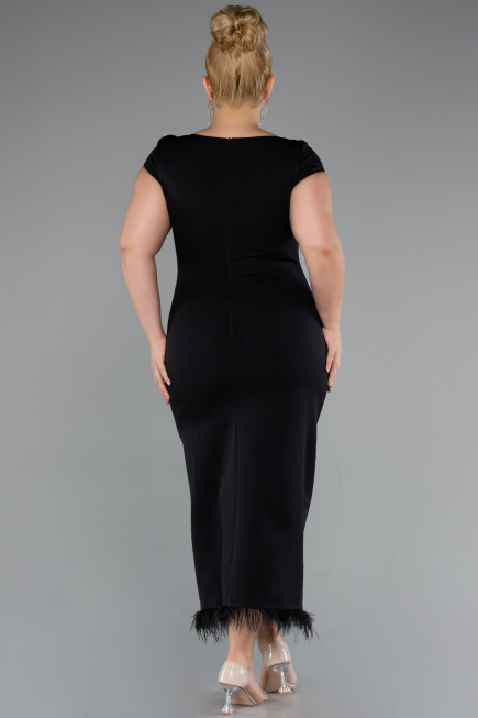 Robe De Fête Grande Taille Midi Noir ABK2340