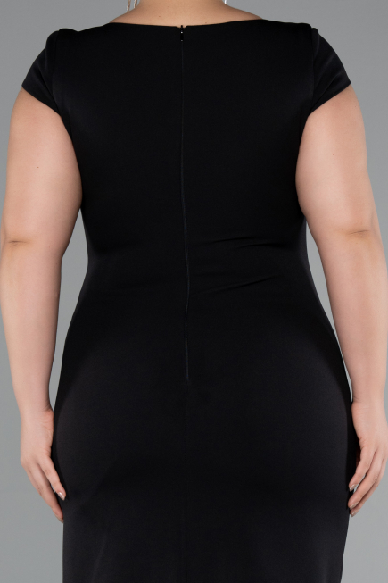 Robe De Fête Grande Taille Midi Noir ABK2340