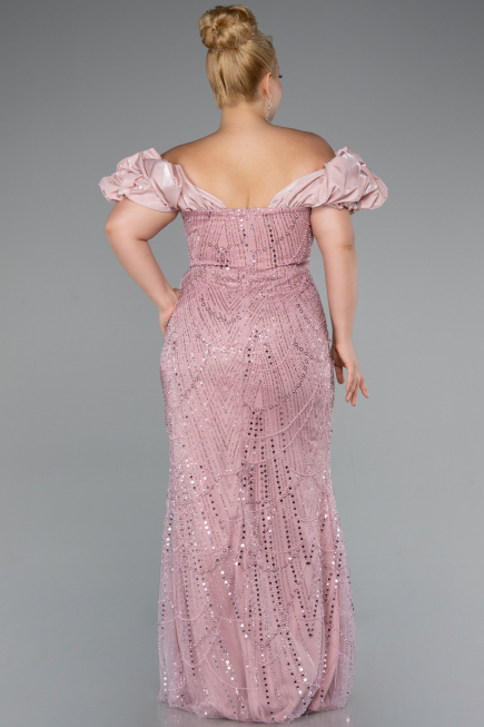 Robe De Fiançailles Grande Taille Perlé Longue Poudre ABU4788