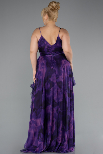 Robe de Soirée Grande Taille Longue Violet ABU5211
