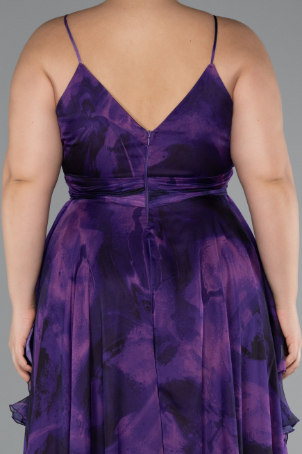 Robe de Soirée Grande Taille Longue Violet ABU5211