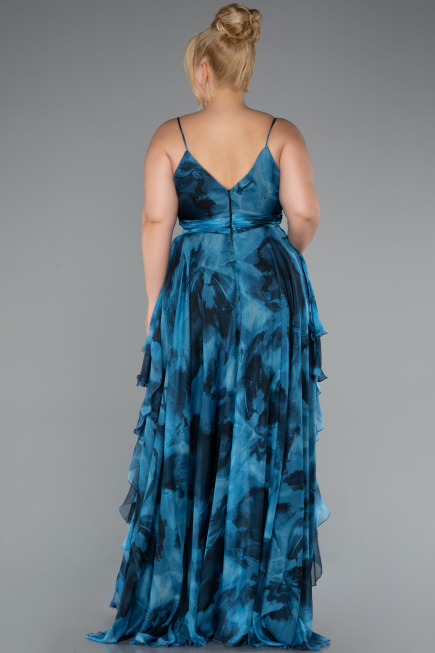 Robe de Soirée Grande Taille Longue Vert Pétrole ABU5211