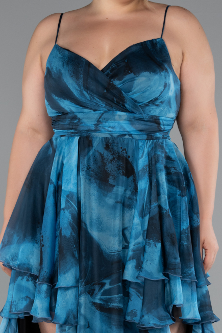 Robe de Soirée Grande Taille Longue Vert Pétrole ABU5211