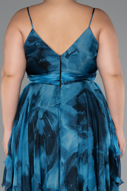 Robe de Soirée Grande Taille Longue Vert Pétrole ABU5211