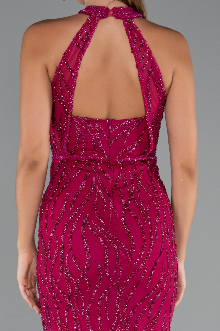Robe de Soirée Longue Fushia ABU5213