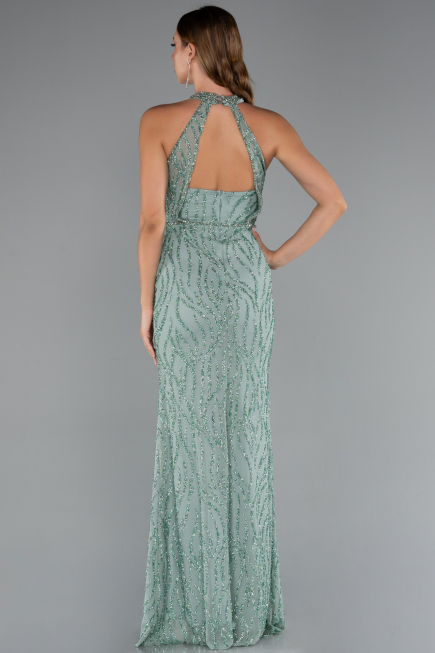 Robe de Soirée Longue Menthe ABU5213