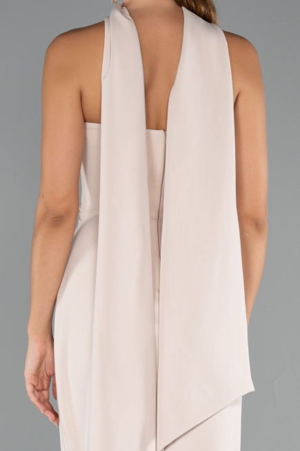 Robe de Soirée Longue Beige ABU5216