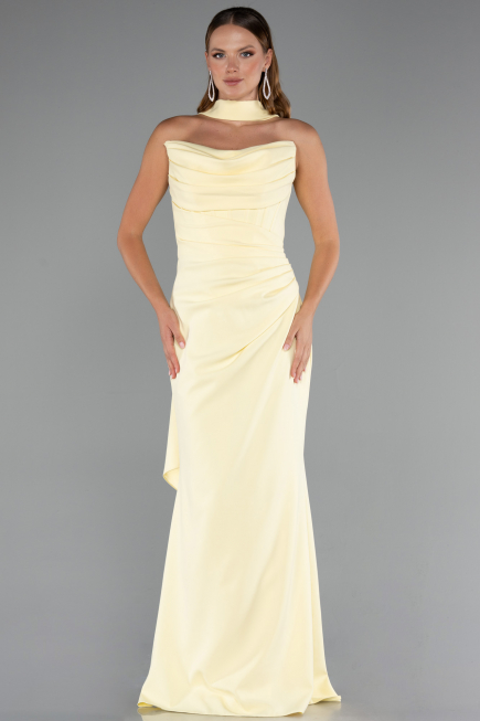 Robe de Soirée Longue Jaune ABU5216