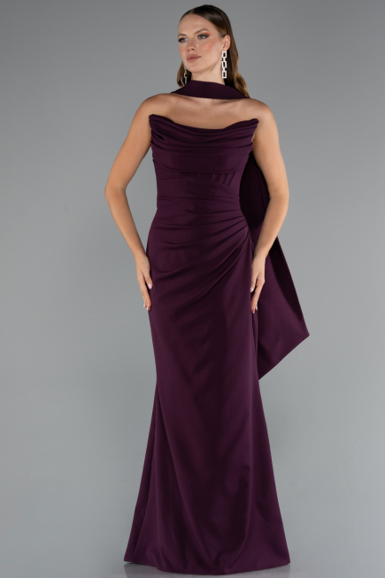 Robe de Soirée Longue Couleur Cerise ABU5216