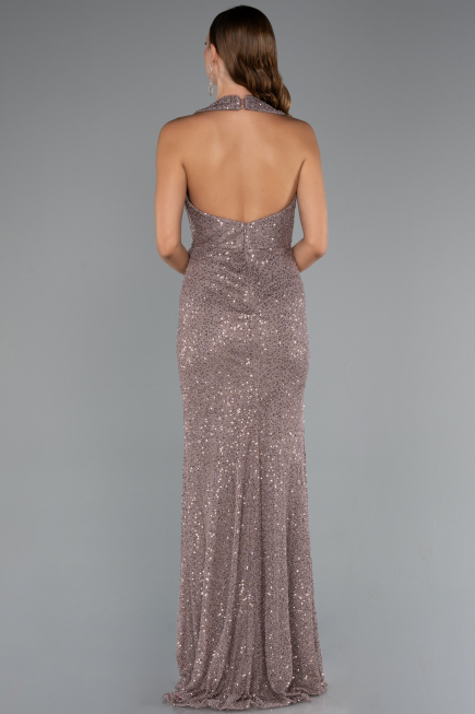 Robe de Soirée Longue Squameuse Vison ABU5209