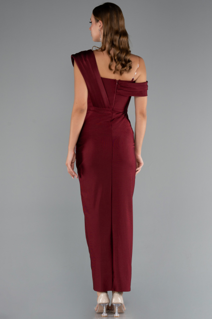 Robe de Cérémonie Midi Rouge Bordeaux ABK2423