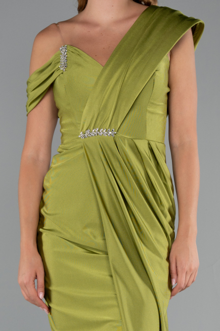 Robe de Cérémonie Midi Pistache vert ABK2423