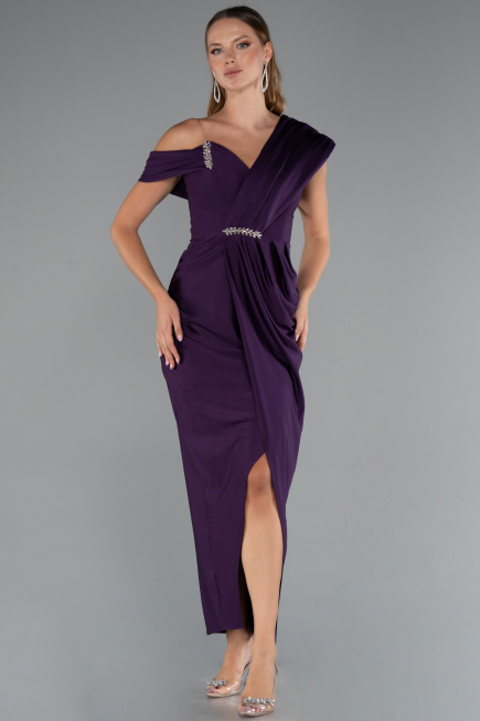 Robe de Cérémonie Midi Violet ABK2423