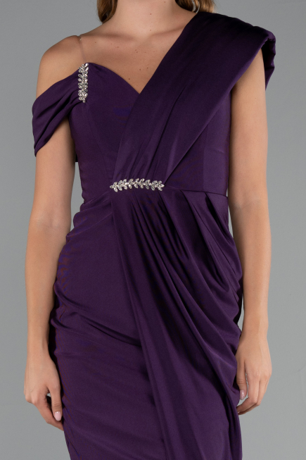 Robe de Cérémonie Midi Violet ABK2423