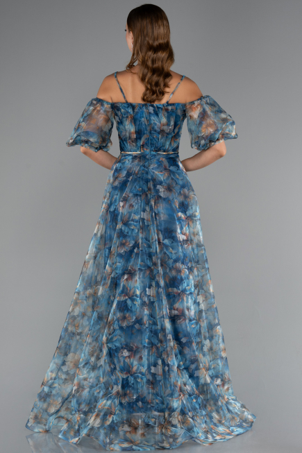 Robe de Soirée Longue Vert Pétrole ABU5221