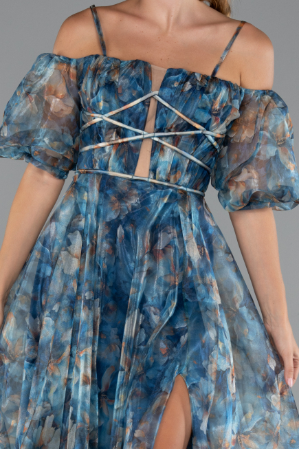 Robe de Soirée Longue Vert Pétrole ABU5221