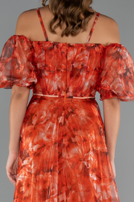 Robe de Soirée Longue Orange ABU5221