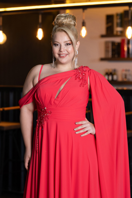 Robe Grande Taille Longue Mousseline Fleur de Grenade ABU5194
