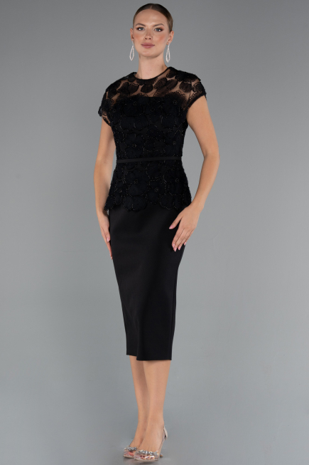 Tenue de Soirée Midi Dantelle Noir ABK2427