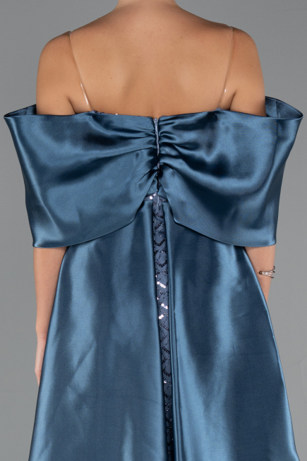 Robe de Soirée Longue Perlé Indigo ABU5234