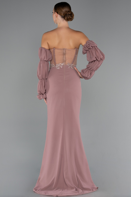 Robe de Soirée Longue Mousseline Pelure D'oignon ABU5241