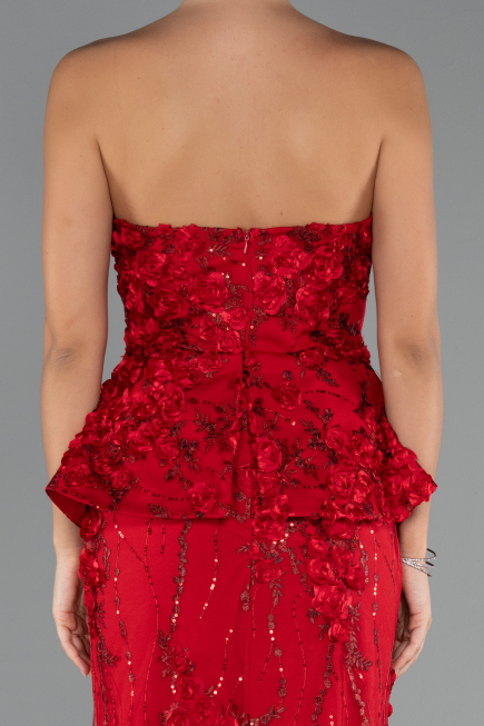 Robe de Soirée Longue Rouge ABU5249