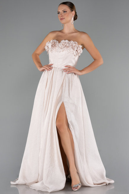 Robe de Soirée Longue Crème ABU4337