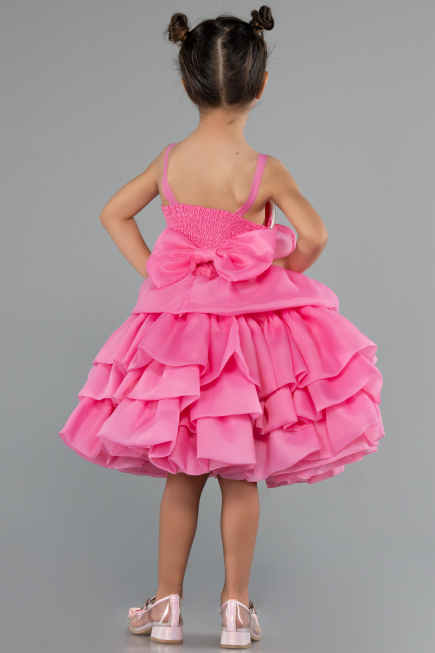Robe de Soirée Enfants Courte Rose ABK2433