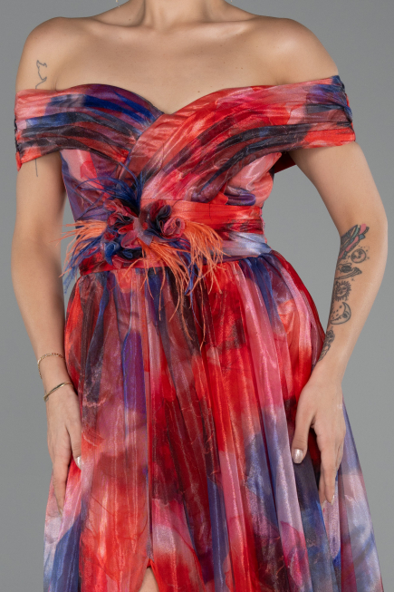 Robe de Soirée Longue Orange ABU5262