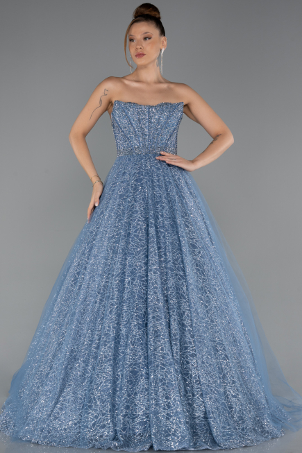 Robe de Soirée Longue Indigo ABU5265