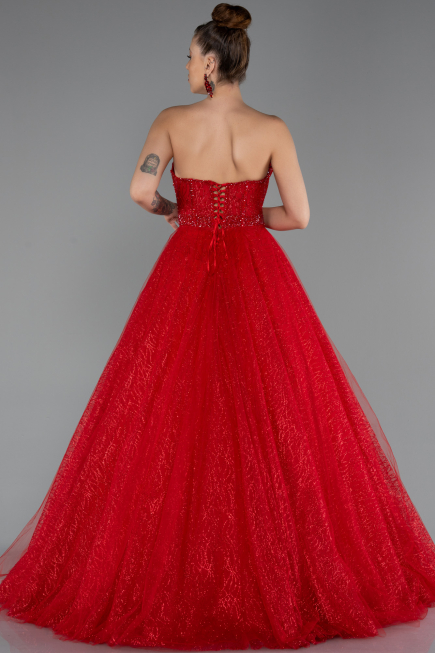 Robe de Soirée Longue Rouge ABU5265