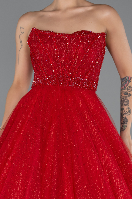 Robe de Soirée Longue Rouge ABU5265