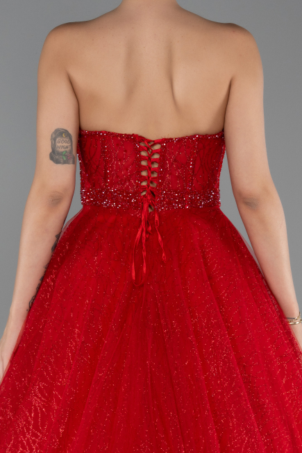 Robe de Soirée Longue Rouge ABU5265
