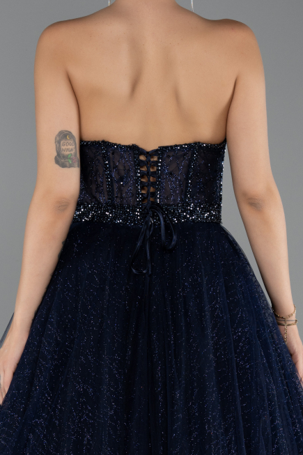 Robe de Soirée Longue Bleu Marine ABU5265