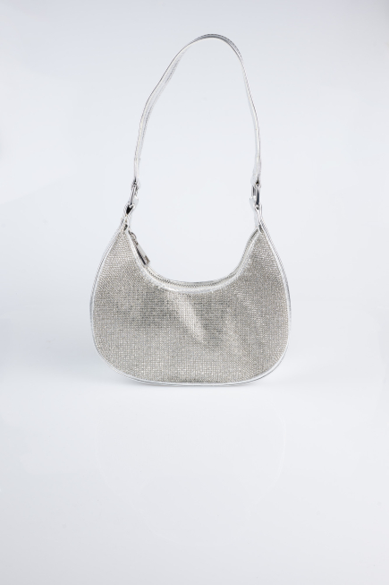 Sac de Soirée Luxe Pierreux Argent V909