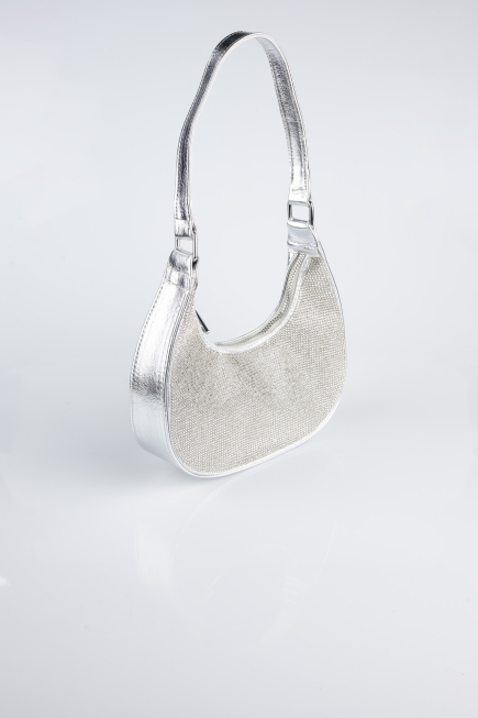 Sac de Soirée Luxe Pierreux Argent V909