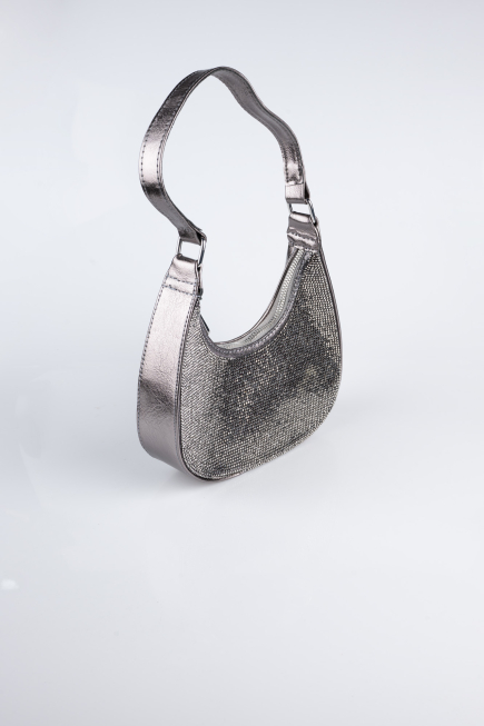 Sac de Soirée Luxe Pierreux Platine V909