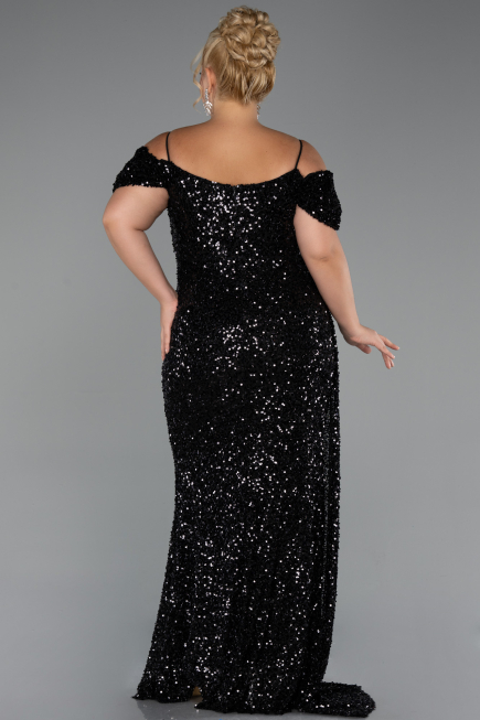 Robe De Soirée Grande Taille Longue Noir ABU5232
