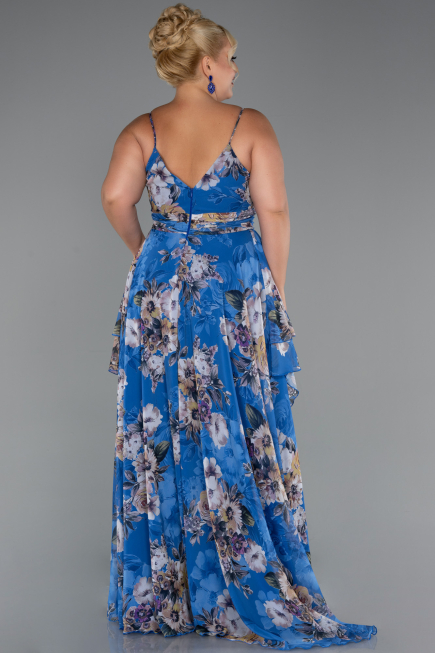 Robe De Soirée Grande Taille Longue Bleu ABU5266