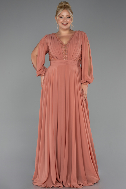 Robe Grande Taille Longue Mousseline Pelure D'oignon ABU5276