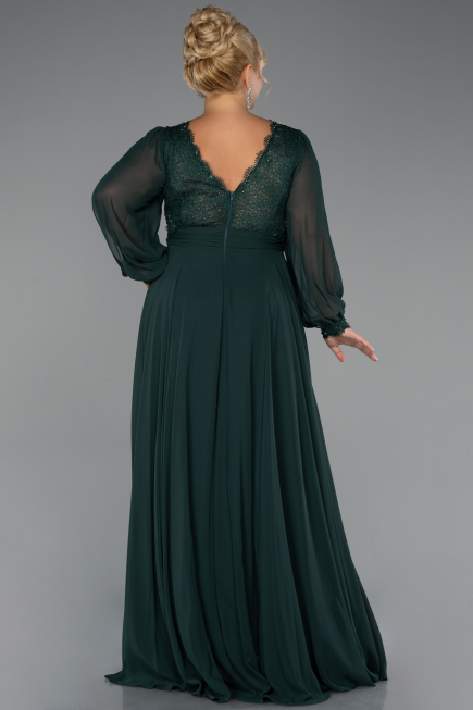 Robe Grande Taille Longue Mousseline Émeraude ABU5276
