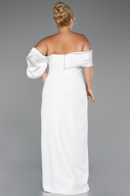 Robe Grande Taille Longue Blanc ABU5047