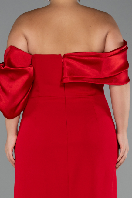 Robe Grande Taille Longue Rouge ABU5047