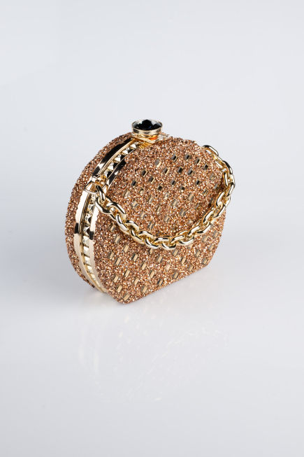 Sac de Soirée Luxe Pierreux Cuivre SH854