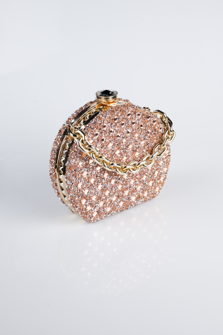 Sac de Soirée Luxe Pierreux Or-Rose séchée SH854