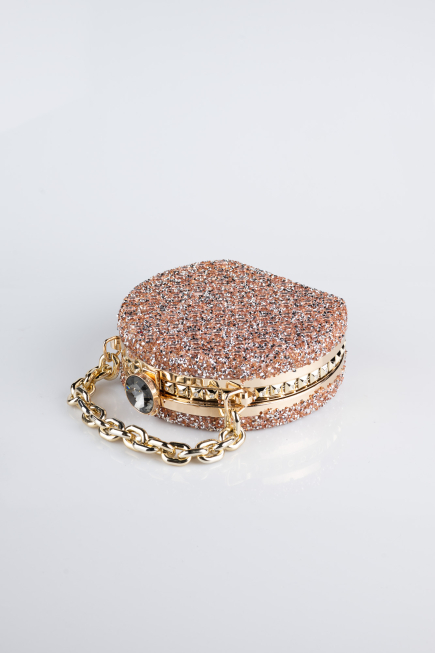Sac de Soirée Luxe Pierreux Or-Rose séchée SH854